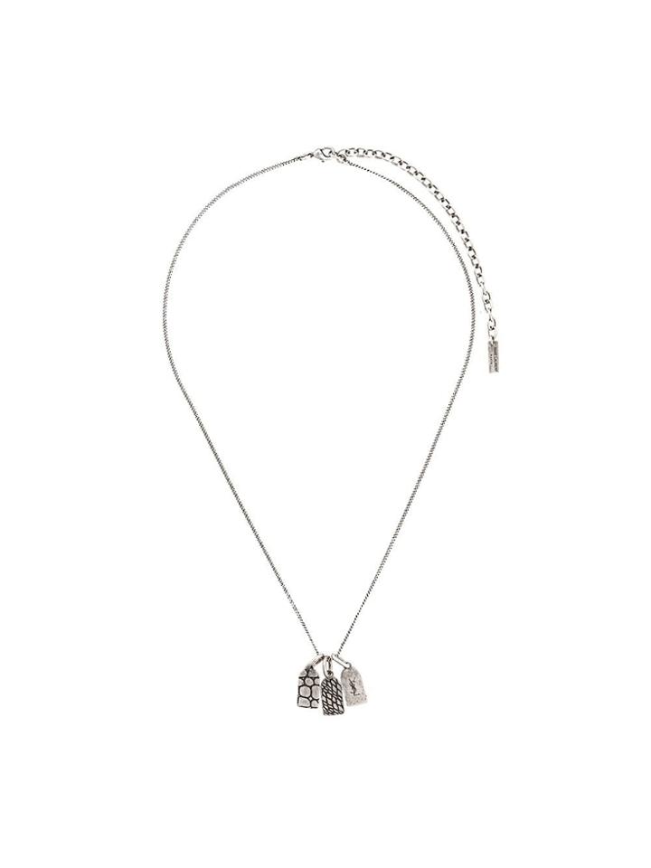 Saint Laurent Ysl Charms Necklace - Silver