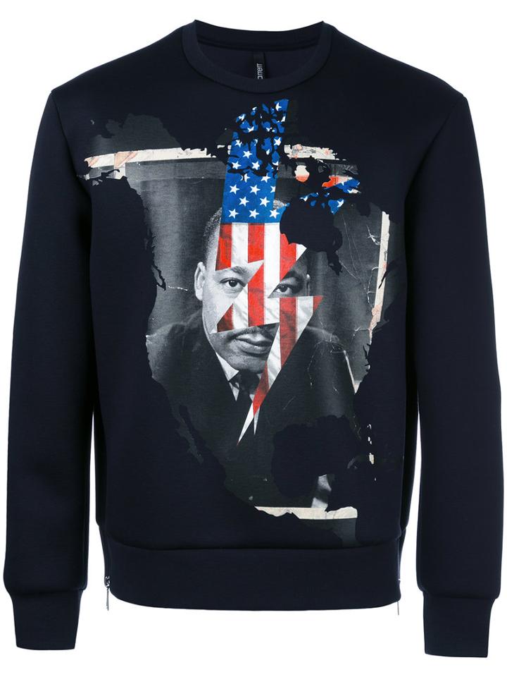 Neil Barrett Martin Luther King Sweatshirt, Size: Small, Black, Viscose/polyurethane