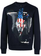 Neil Barrett Martin Luther King Sweatshirt, Size: Small, Black, Viscose/polyurethane