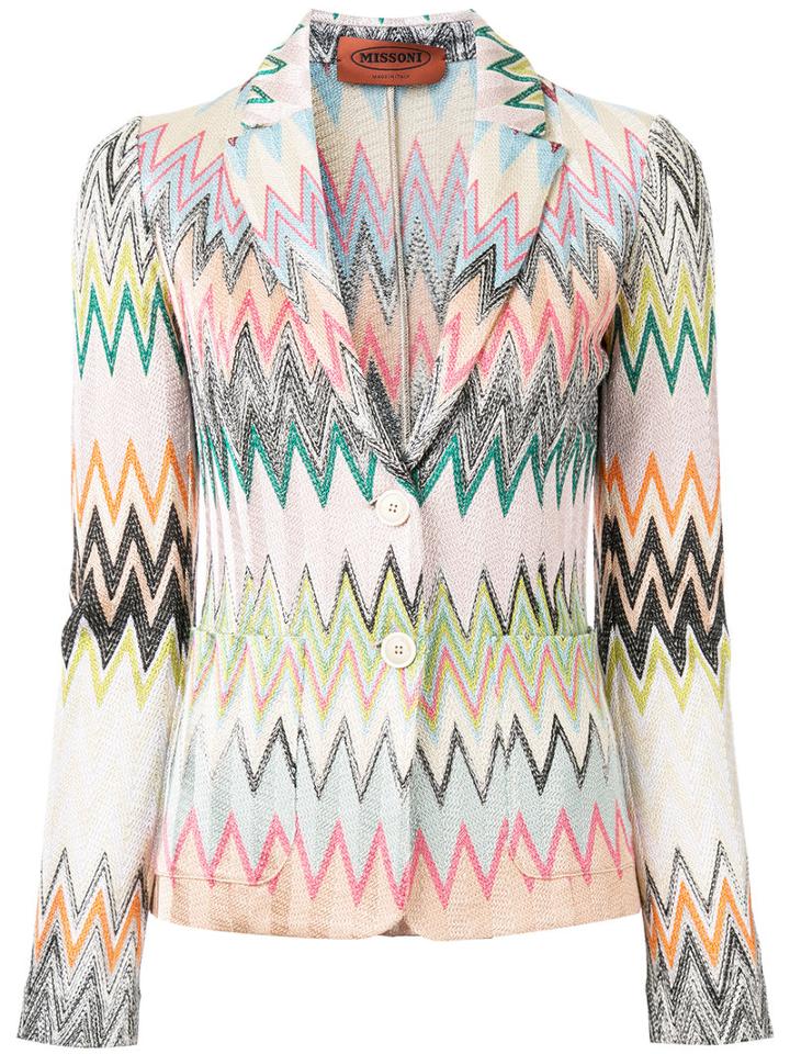 Missoni Zig-zag Pattern Blazer, Women's, Size: 44, Viscose/wool