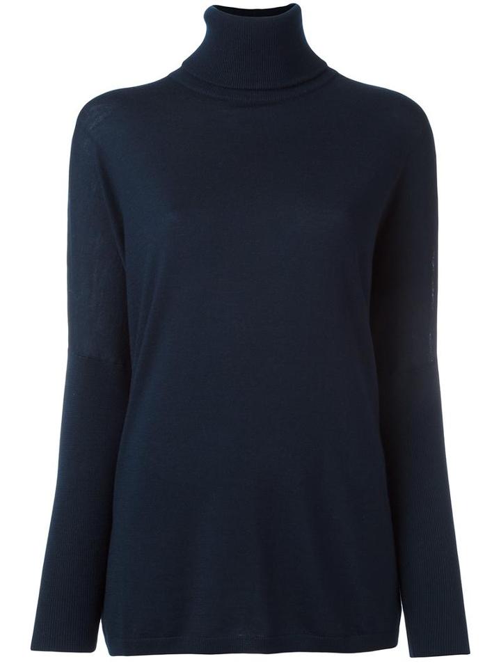 Allude Turtleneck Jumper, Women's, Size: Small, Blue, Virgin Wool