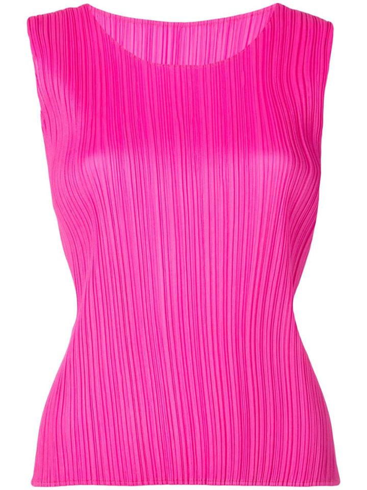 Pleats Please Issey Miyake Sleeveless Pleated Top - Pink