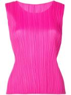 Pleats Please Issey Miyake Sleeveless Pleated Top - Pink