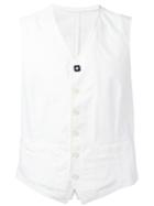 Lardini Buttoned Waistcoat, Men's, Size: 46, White, Cotton/spandex/elastane