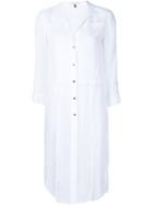 Halston Heritage Longline Slit Shirt, Women's, Size: Xs, White, Acetate/tencel/cupro