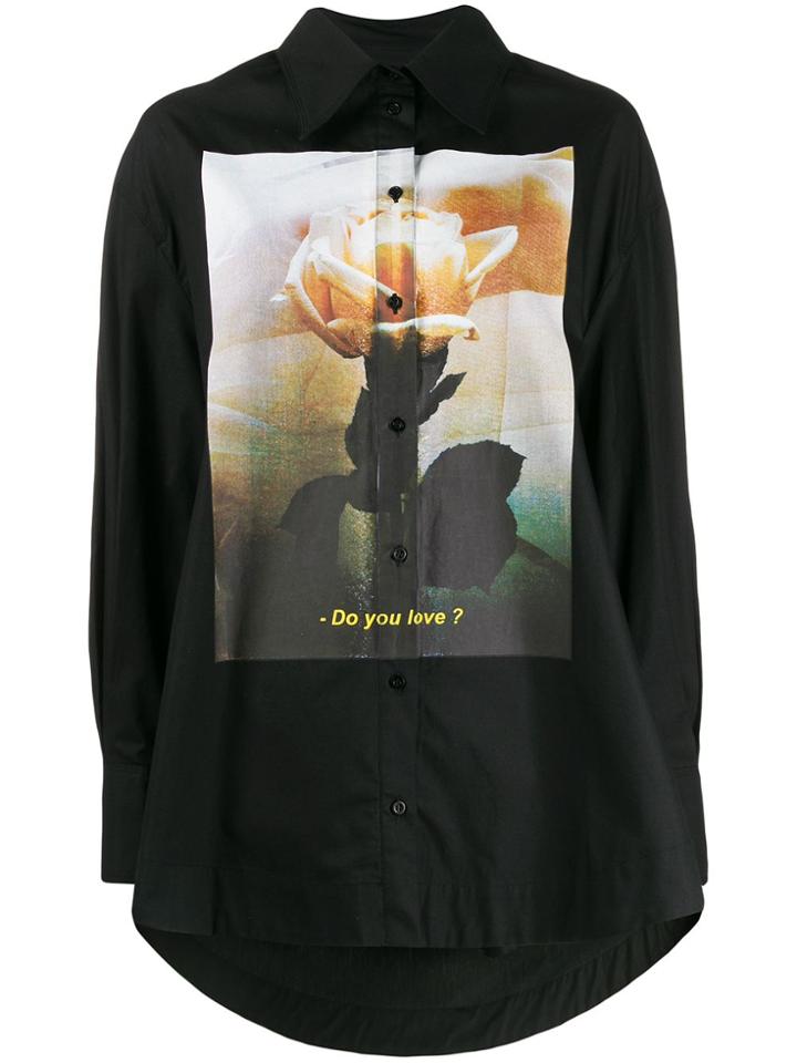 Brognano Oversized Photographic-print Shirt - Black