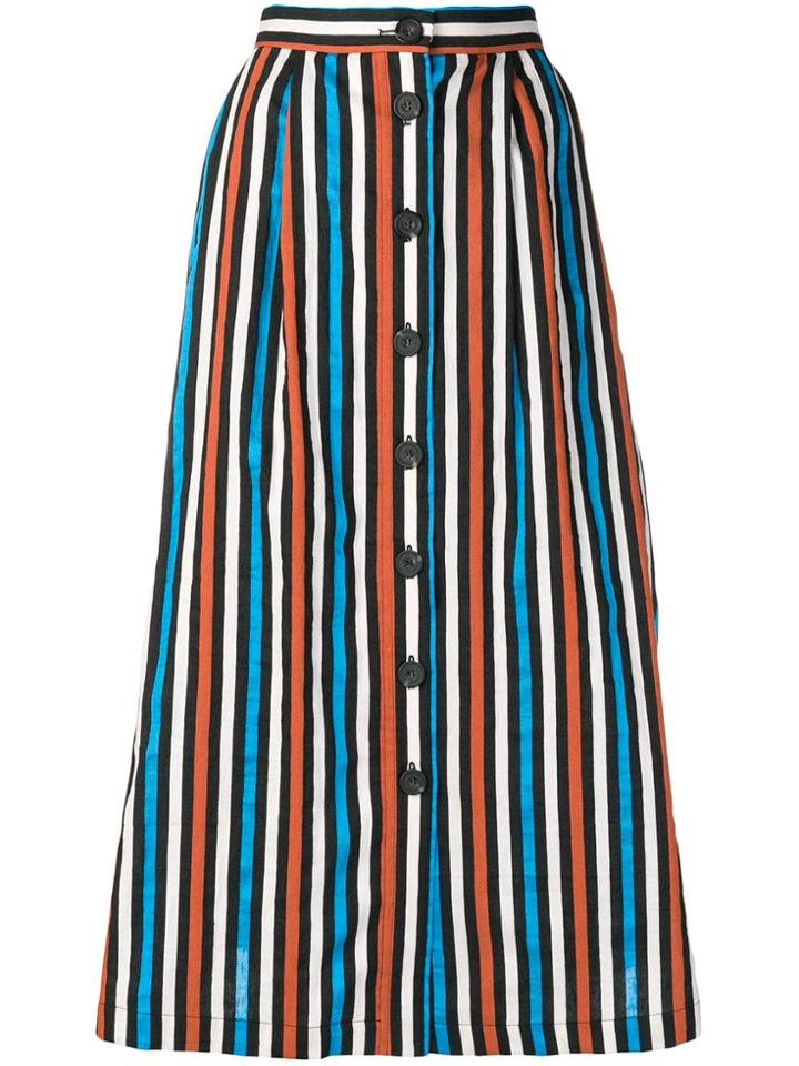 Isa Arfen Striped Flared Skirt - Blue