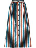 Isa Arfen Striped Flared Skirt - Blue