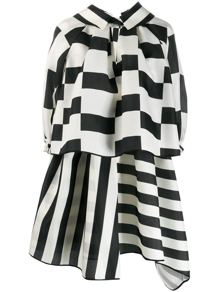 Dice Kayek Contrast Puff Mini Dress - White