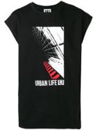 Les Hommes Urban Printed Tank Top - Black