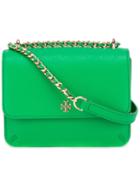 Tory Burch - Logo Pin Shoulder Bag - Women - Leather - One Size, Green, Leather