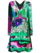 Emilio Pucci V-neck Long Sleeved Shift - Green