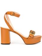 Gucci Gg Platform Sandals - 2121 Cognac