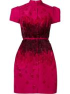Carolina Herrera Embroidered Dress, Women's, Size: 4, Red, Silk