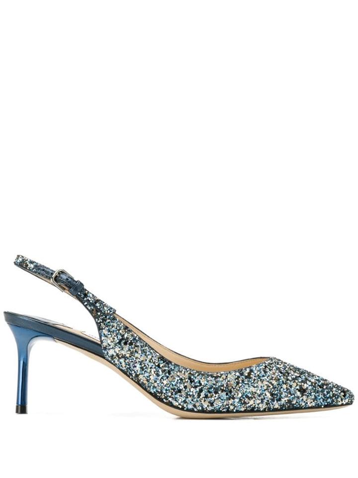 Jimmy Choo Erin 60mm Glitter Pumps - Blue