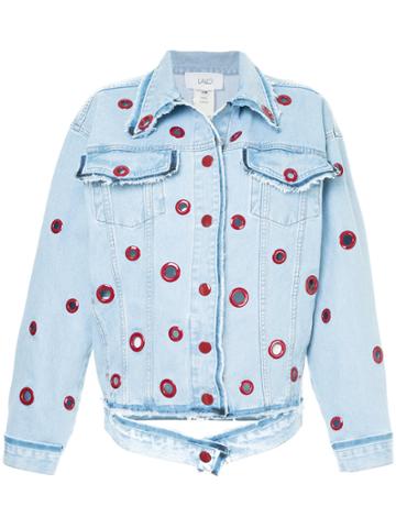 Lalo Eyelet Detailed Oversized Denim Jacket - Blue