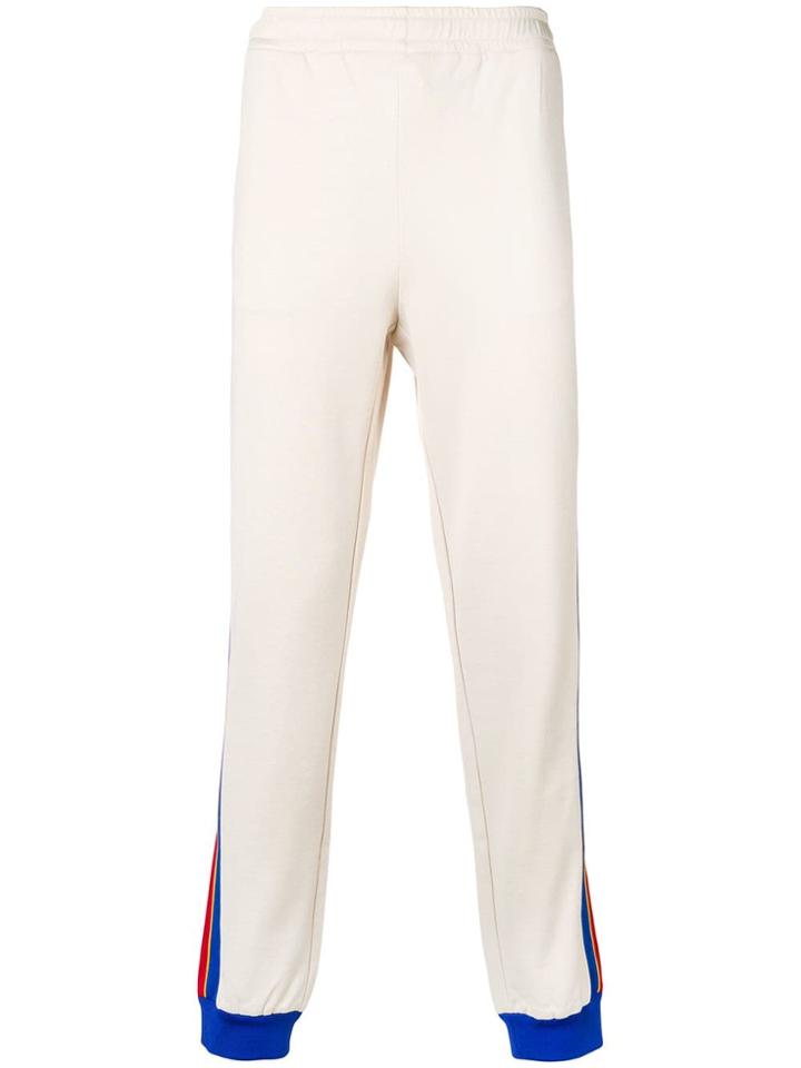 Gucci Stripe Trim Track Pants - Nude & Neutrals
