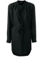 Ann Demeulemeester Belted Shirt Dress, Women's, Size: 38, Black, Viscose/silk