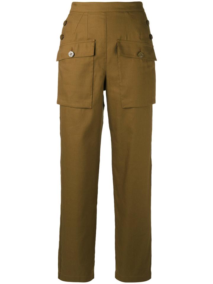 Chloé Sailor Button Cargo Trousers - Brown
