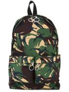 Off-white Camouflage Zip Up Backpack - Brown