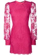 Alexander Mcqueen Lace Mini Dress - Pink & Purple