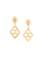 Chanel Vintage Oversized Cc Clip On Earrings, Women's, Metallic