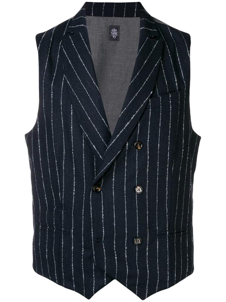 Eleventy Double Breasted Vest - Blue
