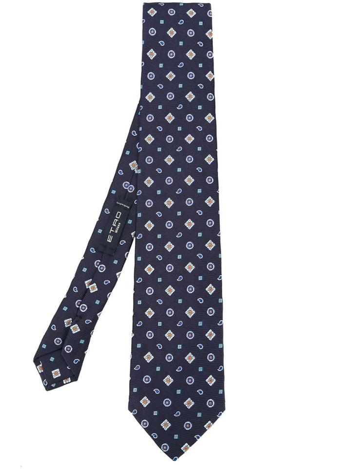 Etro Geometric Pattern Tie - Blue