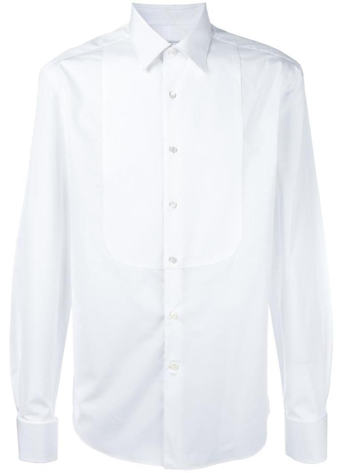Salvatore Ferragamo Tuxedo Shirt, Men's, Size: 41, White, Cotton