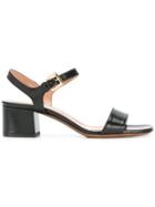 L'autre Chose Low Block Heel Sandals - Black