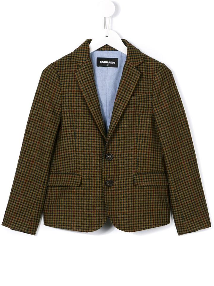 Dsquared2 Kids Tartan Blazer, Boy's, Size: 10 Yrs, Brown