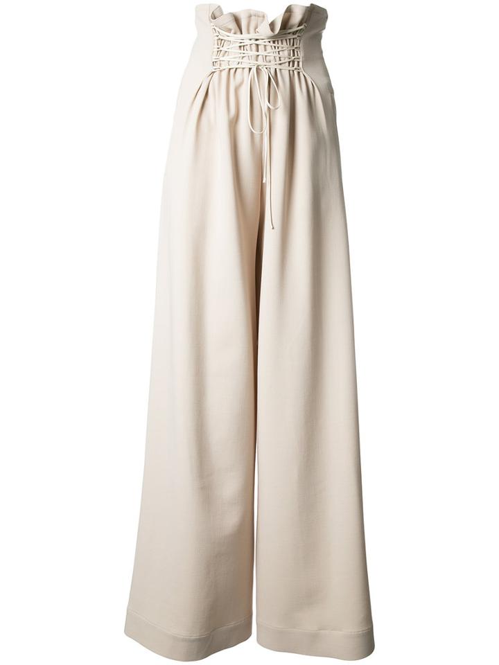 The Row Flared Palazzo Pants, Women's, Size: 0, Nude/neutrals, Spandex/elastane/virgin Wool