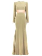 Alex Perry Cut-out Dramatic Train Gown - Green