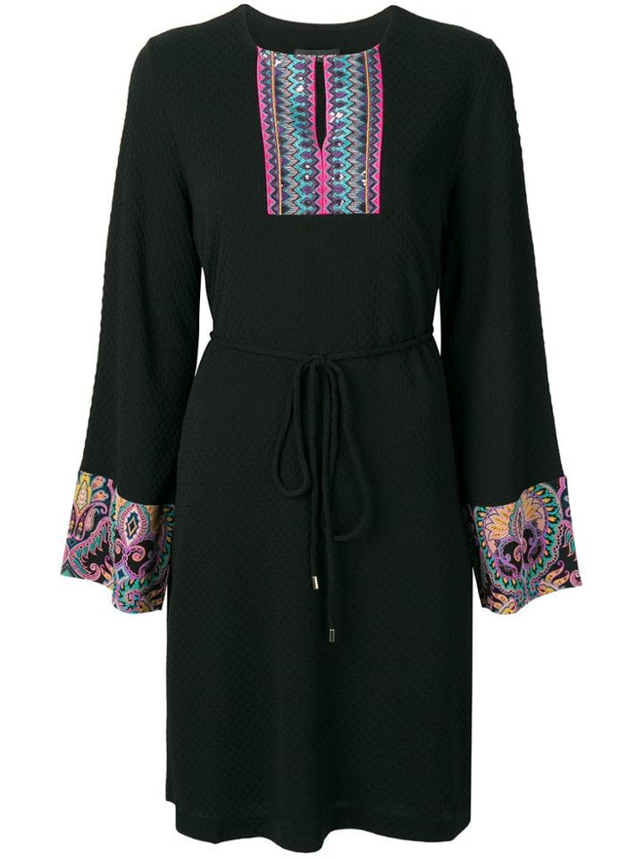 Etro Geometric Print Midi Dress - Black