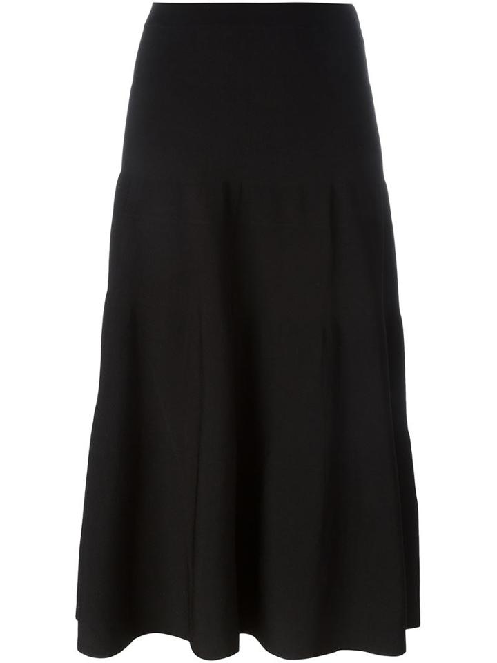 Rosetta Getty A-line Midi Skirt, Women's, Size: M, Black, Viscose/nylon