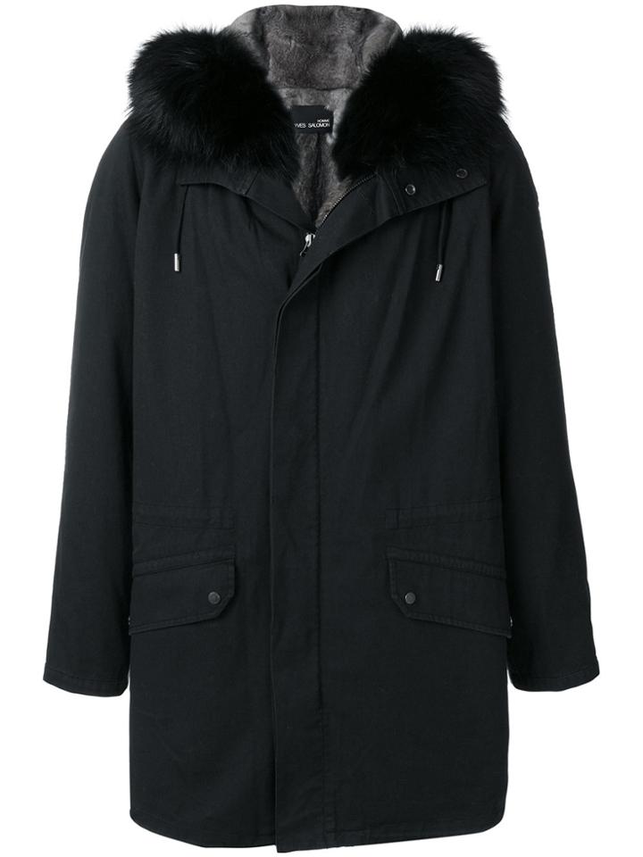 Yves Salomon Fur Hooded Parka Coat - Green