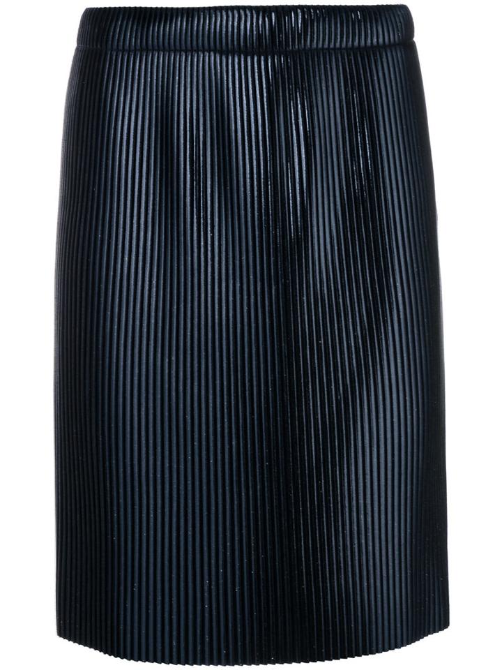 Golden Goose Deluxe Brand - Ribbed Knee Length Skirt - Women - Polyester - M, Blue, Polyester