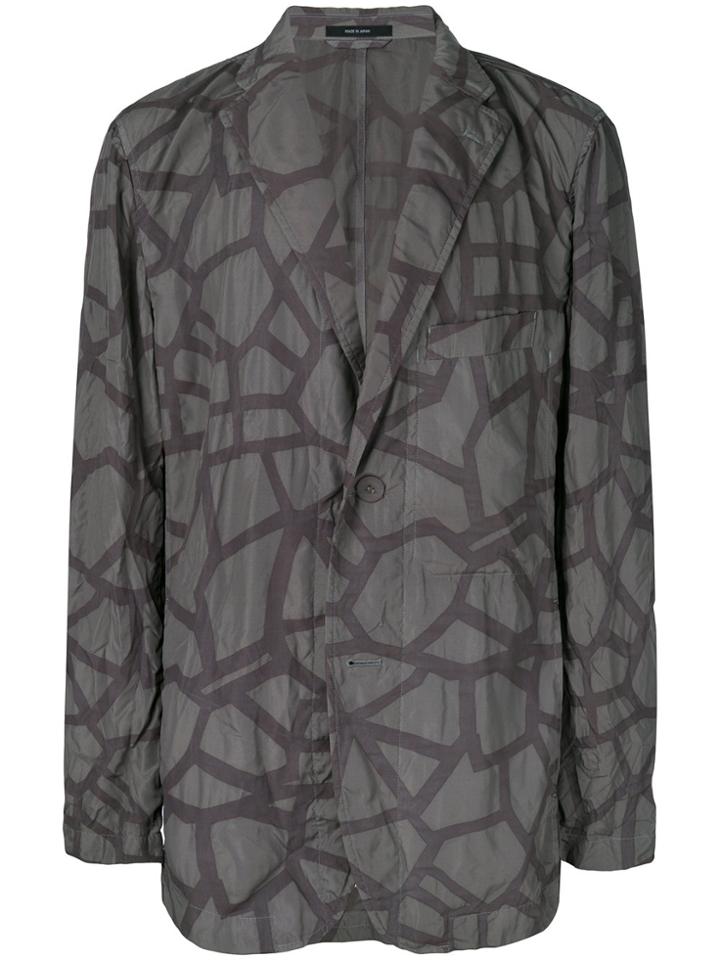 Issey Miyake Men Abstract Print Jacket - Green