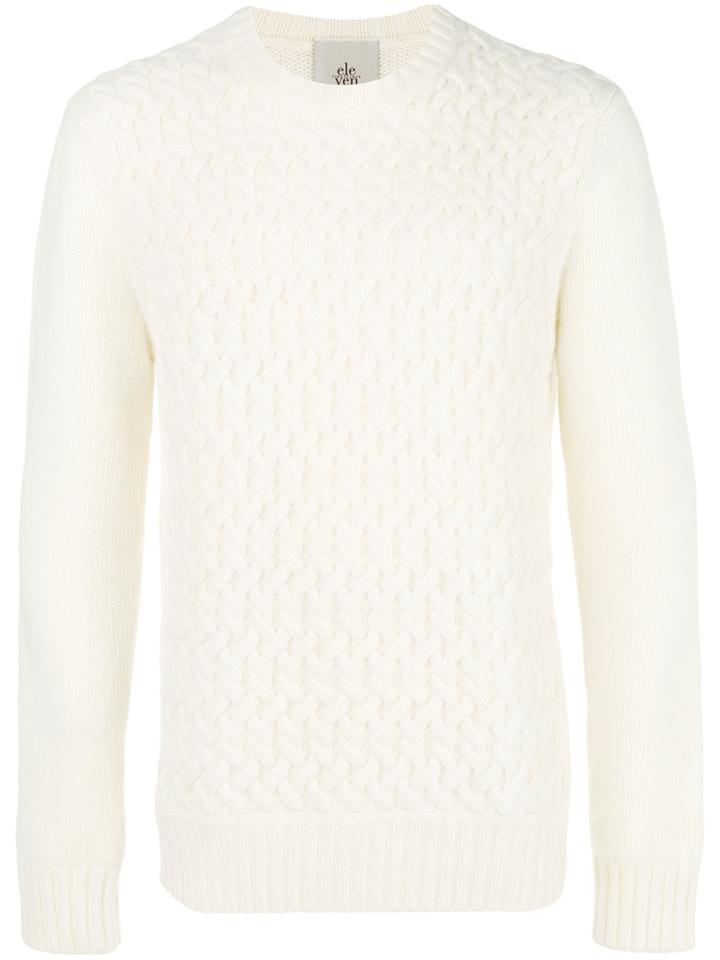 Eleventy Cable Knit Jumper - White