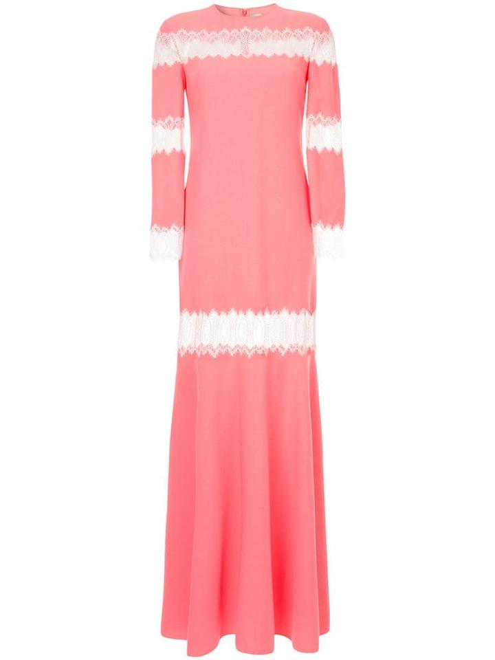 Huishan Zhang Lace Inserts Gown - Pink