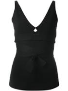 Proenza Schouler Tie Fastening Tank Top, Women's, Size: Large, Black, Viscose/polyester/nylon/spandex/elastane