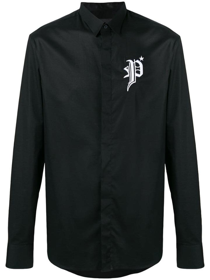Philipp Plein Contrast Logo Shirt - Black