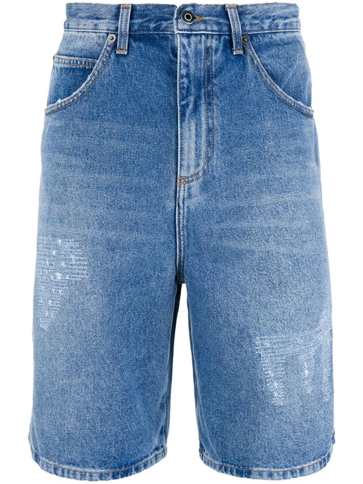 Jw Anderson Washed Denim Shorts - Blue