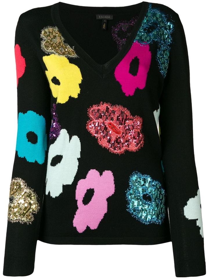 Escada Sequinned Jumper - Black