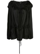 Ann Demeulemeester Hooded Pleated Blouse - Black