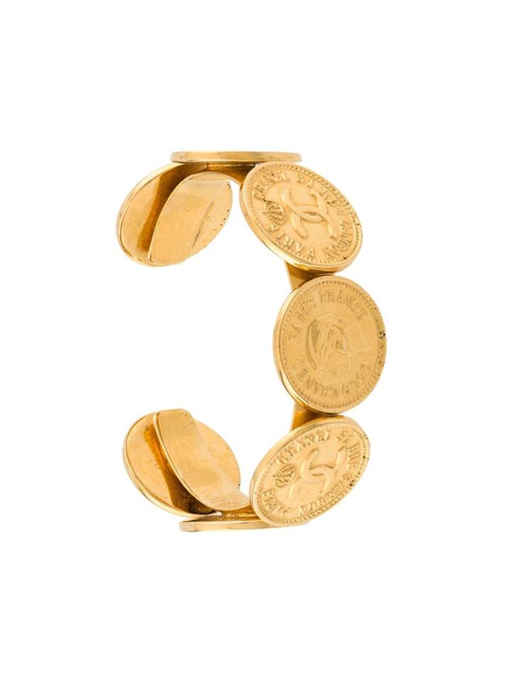 Chanel Vintage Coin Cuff, Women's, Metallic