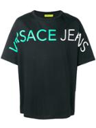 Versace Jeans Green Logo Print T-shirt - Black