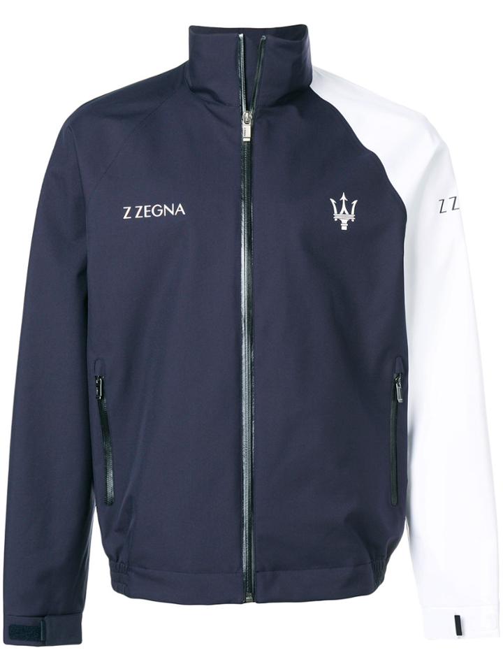 Z Zegna Bicolour Zip Jacket - Blue