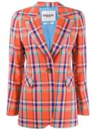 Essentiel Antwerp Tartan Pattern Blazer - Orange
