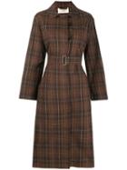 Ports 1961 Checked Trench Coat - Brown